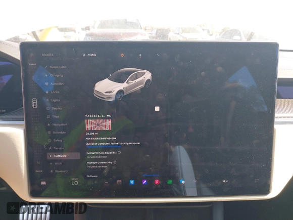 2022 Tesla Model S Plaid with VIN 5YJSA1E64NF484904, listed as a IAAI auction lot 41594464 with 25,299 mi miles and . Bid and sale history available at DreamBid. Image 17.