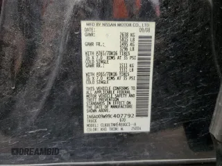 2009 Nissan Frontier SE z VIN 1N6AD09W99C407792, wystawiony jako Copart lot #69202484 z przebiegiem 176 625 mil mil oraz Szkoda całkowita • Salvage title. Historia ofert i sprzedaży dostępna na DreamBid. Obrazek 12.