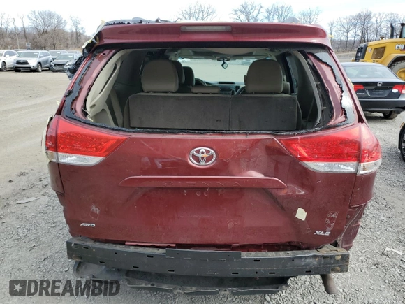 2012 Toyota Sienna XLE with VIN 5TDDK3DC2CS048425, listed as a Copart auction lot 48847955 with 165,631 mi miles and Salvage Title. Bid and sale history available at carsss.com. Image 6.
