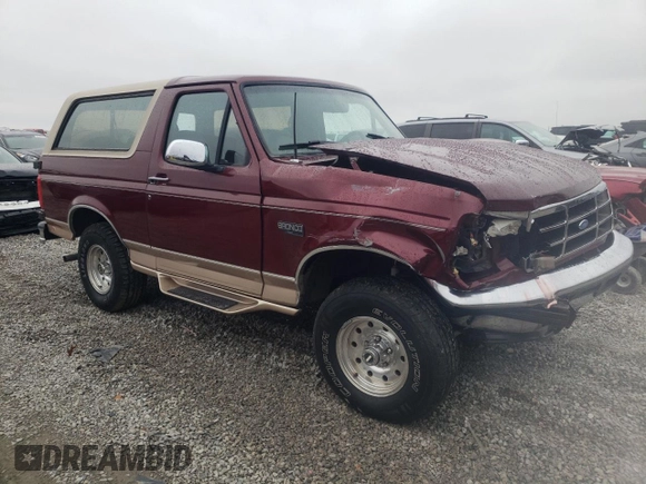 1996 Ford Bronco Custom with VIN 1FMEU15H7TLB67016, listed as a Copart auction lot 43911765 with 150,183 mi miles and Salvage Title. Bid and sale history available at DreamBid. Image 4.