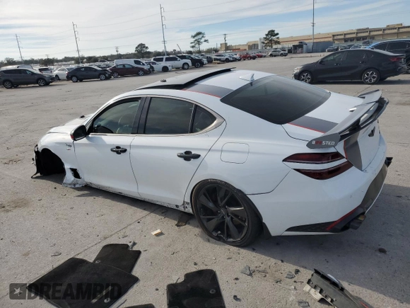2022 Genesis G70 3.3T z VIN KMTG54TE2NU103730, wystawiony jako Copart lot #87601785 z przebiegiem 39 351 mil mil oraz Szkoda całkowita • Salvage title. Historia ofert i sprzedaży dostępna na DreamBid. Obrazek 2.