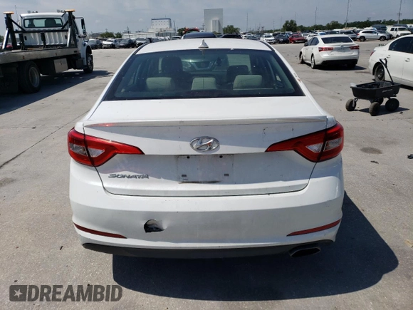 2016 Hyundai Sonata SE with VIN 5NPE24AF8GH366649, listed as a Copart auction lot 66293453 with 95,268 mi miles and Salvage title. Bid and sale history available at DreamBid. Image 6.