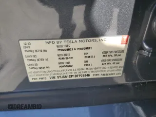 2013 Tesla Model S Performance с VIN 5YJSA1CP1DFP26946, выставлен на аукционе Copart как лот 50133094 с пробегом 80 045 миль миль и Списание • Salvage title. История ставок и продаж доступна на DreamBid. Изображение 13.