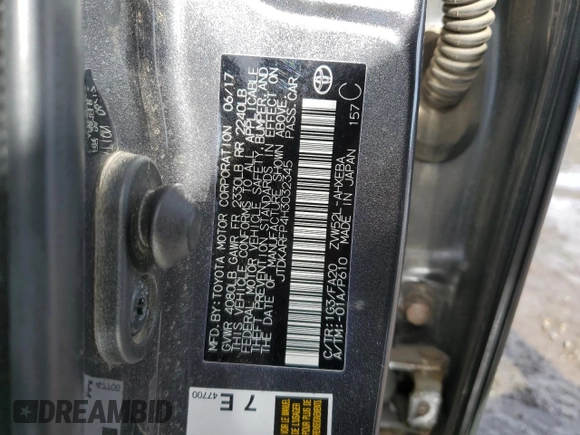 2017 Toyota Prius Plus with VIN JTDKARFP4H3032345, listed as a Copart auction lot 46981175 with Not Provided miles and Clean Title. Bid and sale history available at DreamBid. Image 13.