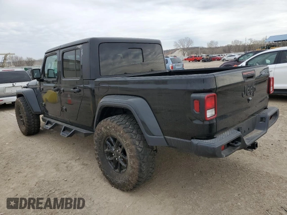 2022 Jeep Gladiator Sport S with VIN 1C6HJTAG8NL125550, listed as a Copart auction lot 50255805 with Not provided miles and Salvage title. Bid and sale history available at DreamBid. Image 2.