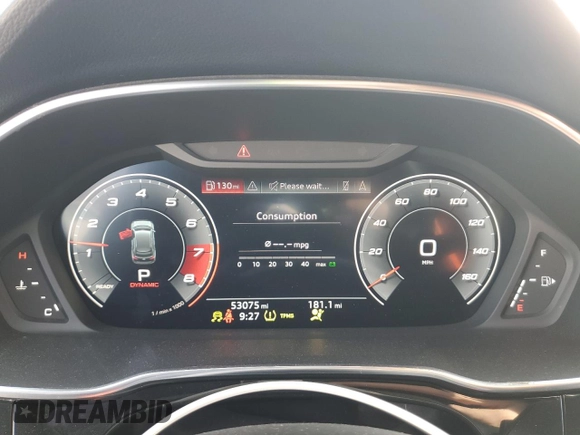2019 Audi Q3 S line Premium Plus with VIN WA1EECF36K1070457, listed as a Copart auction lot 85830154 with 53,075 mi miles and Salvage Title. Bid and sale history available at carsss.com. Image 9.