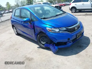 2019 Honda Fit LX with VIN 3HGGK5H48KM749935, listed as a IAAI auction lot 42082491 with 19,077 mi miles. Bid and sale history available at carsss.com. Image 1.