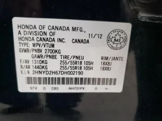 2013 Acura MDX Advance Pkg with VIN 2HNYD2H67DH002190, listed as a Copart auction lot 82210074 with 201,961 mi miles and Clean Title. Bid and sale history available at carsss.com. Image 14.
