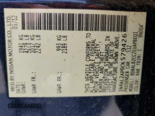 2012 Nissan Altima 2.5 S with VIN 1N4AL2AP0CN579426, listed as a Copart auction lot 53428915 with 138,940 mi miles and Salvage Title. Bid and sale history available at carsss.com. Image 12.