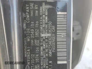 2013 Hyundai Accent GS with VIN KMHCT5AE6DU082550, listed as a Copart auction lot 48239415 with 160,413 mi miles and Salvage Title. Bid and sale history available at carsss.com. Image 13.