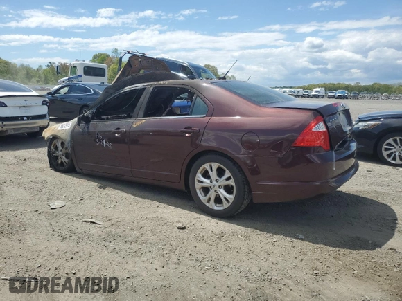 2012 Ford Fusion SE with VIN 3FAHP0HA7CR195990, listed as a Copart auction lot 56012925 with Not provided miles and Clean title. Bid and sale history available at DreamBid. Image 2.