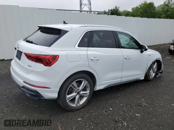 2021 Audi Q3 S line Premium with VIN WA1DECF36M1025713, listed as a Copart auction lot 55221215 with Not provided miles and Salvage title. Bid and sale history available at DreamBid. Image 3.