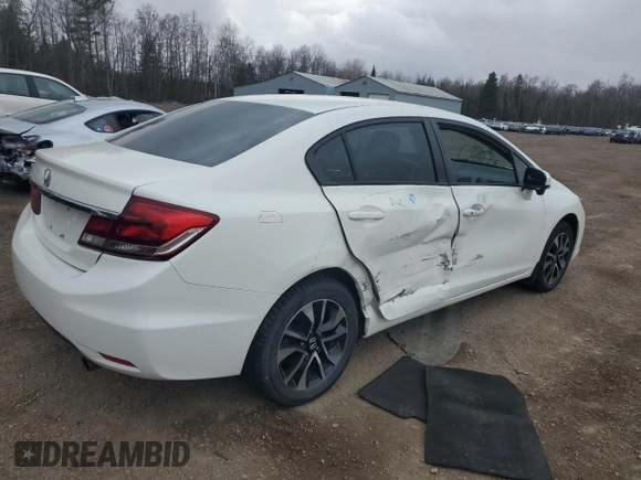 2015 Honda Civic Sedan LX with VIN 2HGFB2F51FH008259, listed as a Copart auction lot 52744535 with 121,247 mi miles and Clean Title. Bid and sale history available at carsss.com. Image 3.