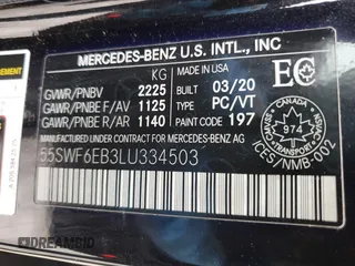 2020 Mercedes-Benz C 43 AMG z VIN 55SWF6EB3LU334503, wystawiony jako Copart lot #46309145 z przebiegiem 67 918 mil mil oraz Szkoda całkowita • Salvage title. Historia ofert i sprzedaży dostępna na DreamBid. Obrazek 12.