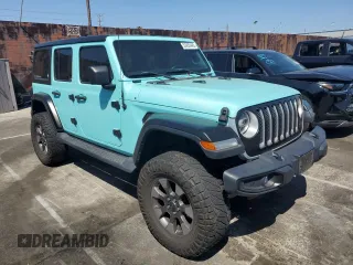 2020 Jeep Wrangler Unlimited Sahara with VIN 1C4HJXENXLW278631, listed as a Copart auction lot 52433445 with 76,715 mi miles and Salvage Title. Bid and sale history available at carsss.com. Image 4.
