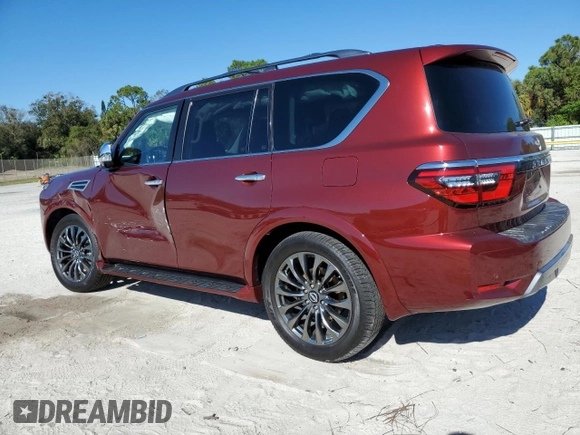2023 Nissan Armada Platinum with VIN JN8AY2CC4P9182942, listed as a Copart auction lot 83976494 with 12,506 mi miles and Salvage Title. Bid and sale history available at carsss.com. Image 2.