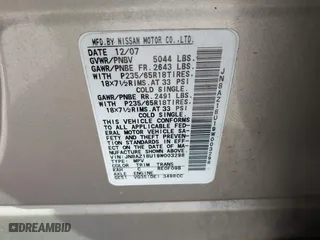 2009 Nissan Murano SL with VIN JN8AZ18U19W003298, listed as a IAAI auction lot 41723756 with 151,482 mi miles. Bid and sale history available at carsss.com. Image 9.