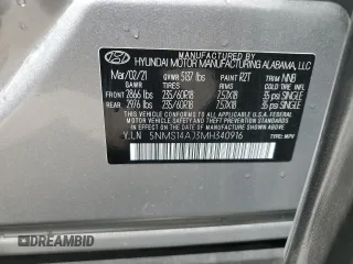 2021 Hyundai Santa Fe SE z VIN 5NMS14AJ3MH340916, wystawiony jako Copart lot #54350335 z przebiegiem 27 777 mil mil oraz Szkoda całkowita • Salvage title. Historia ofert i sprzedaży dostępna na DreamBid. Obrazek 14.