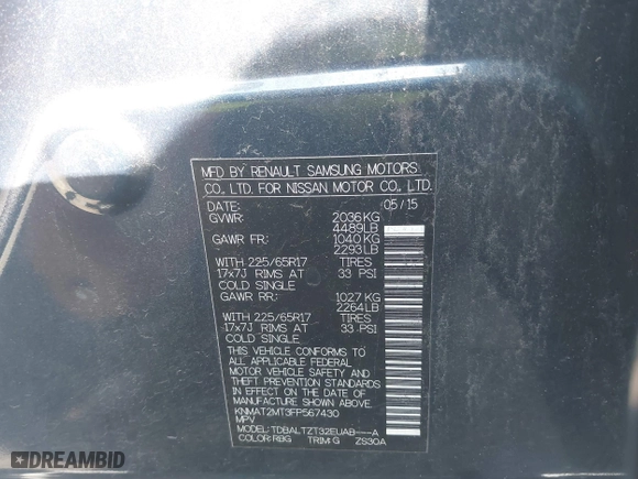 2015 Nissan Rogue S with VIN KNMAT2MT3FP567430, listed as a IAAI auction lot 41650408 with 155,654 mi miles. Bid and sale history available at carsss.com. Image 9.