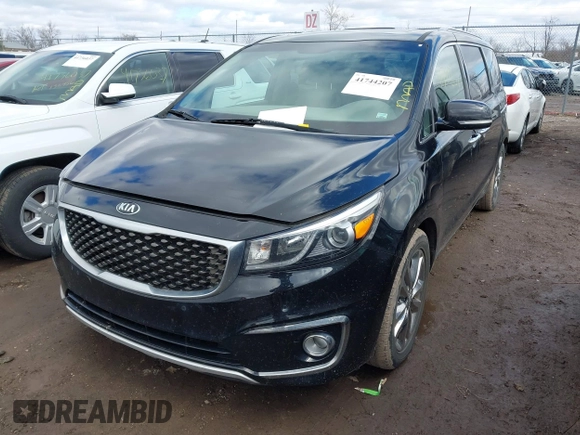 2016 Kia Sedona SX-L with VIN KNDME5C16G6148150, listed as a IAAI auction lot 41744207 with 102,696 mi miles. Bid and sale history available at carsss.com. Image 19.