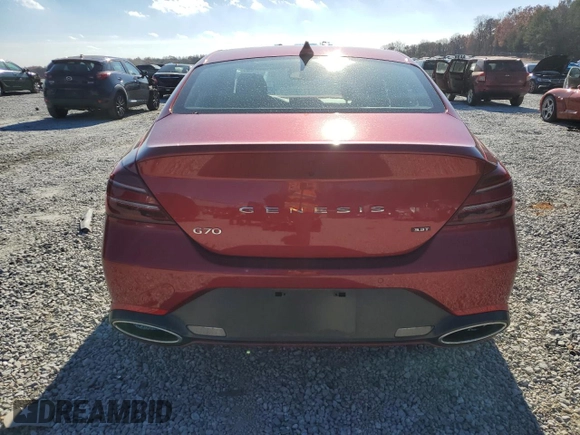 2023 Genesis G70 3.3T with VIN KMTG54TE4PU113825, listed as a Copart auction lot 83207564 with 10,123 mi miles and Salvage Title. Bid and sale history available at DreamBid. Image 6.