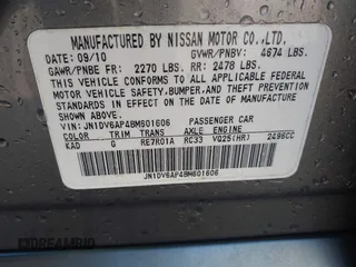 2011 Infiniti G25 Sedan Journey with VIN JN1DV6AP4BM601606, listed as a IAAI auction lot 41741371 with 163,388 mi miles. Bid and sale history available at carsss.com. Image 9.