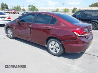 2014 Honda Civic LX with VIN 19XFB2F53EE241116, listed as a IAAI auction lot 42058308 with 204,734 mi miles and . Bid and sale history available at DreamBid. Image 3.