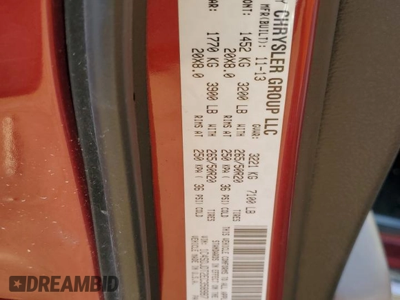 2014 Dodge Durango Limited с VIN 1C4SDJDT2EC358987, выставлен на аукционе Copart как лот 48870855 с пробегом 157 246 миль миль и Списание • Salvage title. История ставок и продаж доступна на DreamBid. Изображение 13.