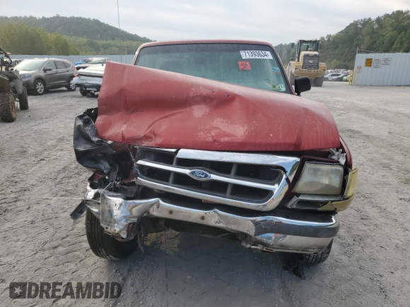 1998 Ford Ranger XL with VIN 1FTYR10C9WUC43557, listed as a Copart auction lot 71393634 with Not provided miles and Salvage title. Bid and sale history available at DreamBid. Image 5.