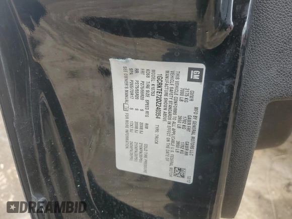 2013 Chevrolet Silverado 1500 LTZ with VIN 1GCRKTE72DZ240354, listed as a Copart auction lot 89379305 with 227,896 mi miles and Salvage Title. Bid and sale history available at DreamBid. Image 12.