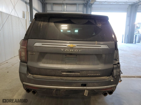 2022 Chevrolet Tahoe Premier with VIN 1GNSKSKD6NR292665, listed as a Copart auction lot 82039424 with 50,802 mi miles and Salvage Title. Bid and sale history available at carsss.com. Image 6.