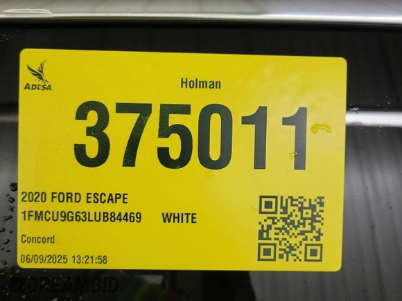 2020 Ford Escape SE with VIN 1FMCU9G63LUB84469, listed as a IAAI auction lot 42547664 with 58,786 mi miles and . Bid and sale history available at DreamBid. Image 50.