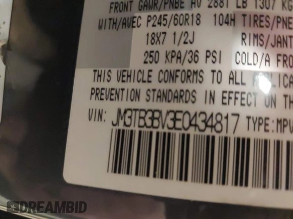 2014 Mazda CX-9 Sport with VIN JM3TB3BV3E0434817, listed as a IAAI auction lot 41394036 with 157,304 mi miles. Bid and sale history available at carsss.com. Image 9.