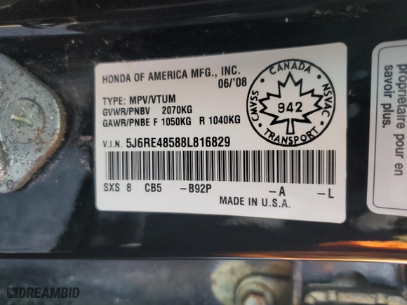 2008 Honda CR-V EX with VIN 5J6RE48588L816829, listed as a Copart auction lot 50695365 with 161,977 mi miles and Salvage Title. Bid and sale history available at carsss.com. Image 14.