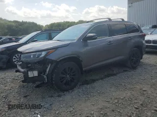 2019 Toyota Highlander SE with VIN 5TDJZRFH5KS602615, listed as a Copart auction lot 61910975 with 75,510 mi miles and Salvage title. Bid and sale history available at DreamBid. Image 1.