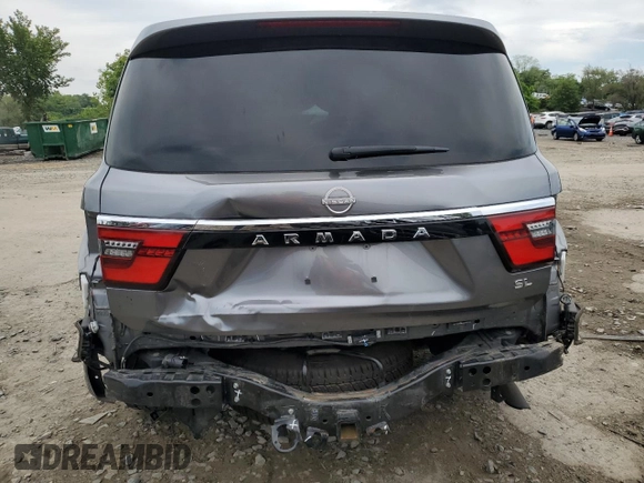2021 Nissan Armada SL with VIN JN8AY2BA9M9372649, listed as a Copart auction lot 63675084 with 76,450 mi miles and Salvage Title. Bid and sale history available at carsss.com. Image 6.