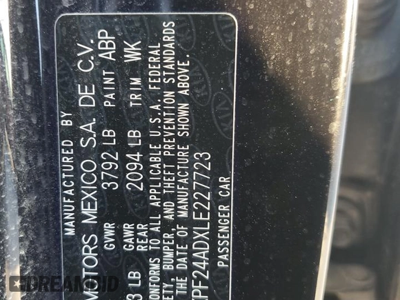 2020 Kia Forte LXS with VIN 3KPF24ADXLE227723, listed as a Copart auction lot 74106264 with 12,862 mi miles and Salvage Title. Bid and sale history available at carsss.com. Image 12.