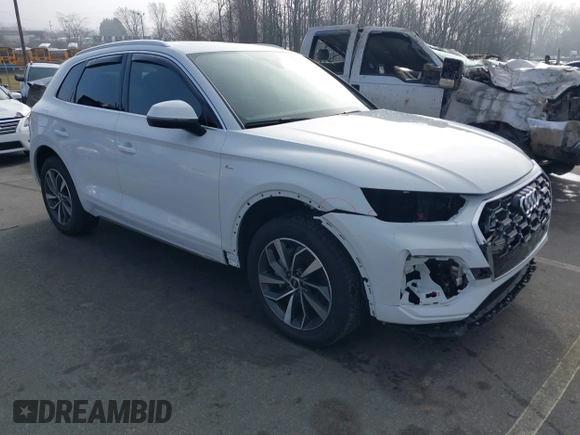 2024 Audi Q5 S line Premium z VIN WA1GAAFY0R2070950, wystawiony jako IAAI lot #41118186 z przebiegiem 3248 mil mil oraz . Historia ofert i sprzedaży dostępna na DreamBid. Obrazek 1.