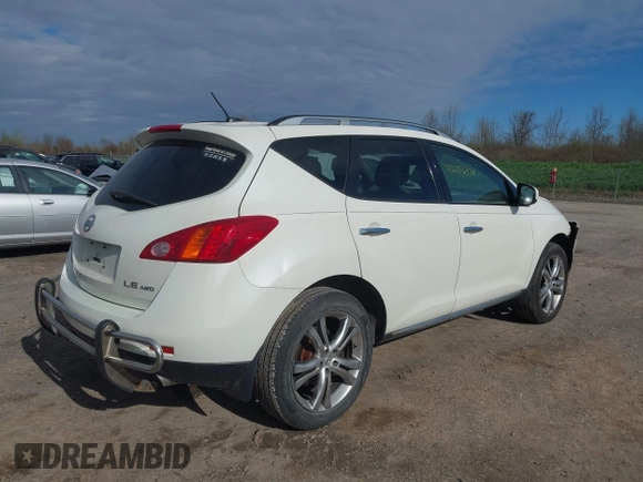2009 Nissan Murano SL with VIN JN8AZ18W59W120710, listed as a IAAI auction lot 42156370 with 91,844 mi miles and . Bid and sale history available at DreamBid. Image 4.