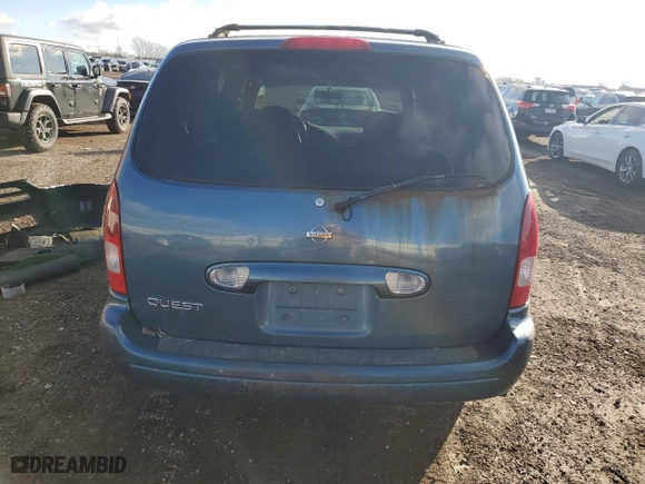 2001 Nissan Quest GXE with VIN 4N2ZN15T21D821982, listed as a Copart auction lot 80132454 with 0 mi miles and Salvage Title. Bid and sale history available at carsss.com. Image 6.
