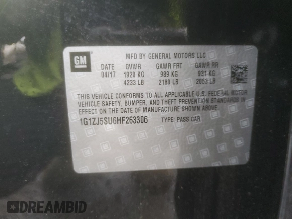 2017 Chevrolet Malibu Hybrid with VIN 1G1ZJ5SU6HF263306, listed as a Copart auction lot 47429235 with 86,276 mi miles and Salvage Title. Bid and sale history available at DreamBid. Image 12.