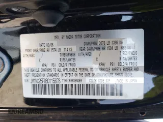 2006 Mazda MX-5 Miata Sport with VIN JM1NC25F860115878, listed as a IAAI auction lot 42842757 with 81,777 mi miles and . Bid and sale history available at DreamBid. Image 9.