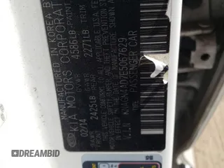 2014 Kia Optima Hybrid EX with VIN KNAGN4AD7E5067629, listed as a Copart auction lot 55553514 with 157,075 mi miles and Salvage Title. Bid and sale history available at carsss.com. Image 12.
