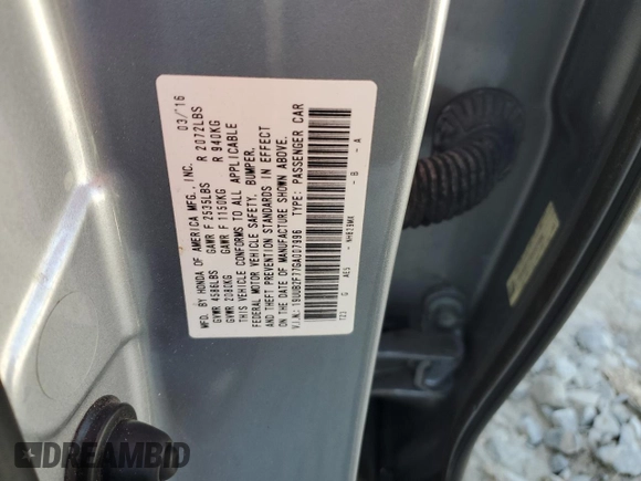 2016 Acura TLX Advance with VIN 19UUB2F77GA007996, listed as a Copart auction lot 62383035 with 129,642 mi miles and Salvage title. Bid and sale history available at DreamBid. Image 12.