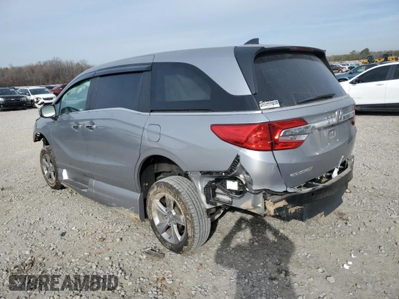 2019 Honda Odyssey EX-L with VIN 5FNRL6H77KB122457, listed as a Copart auction lot 42988715 with 62,444 mi miles and Salvage Title. Bid and sale history available at carsss.com. Image 2.