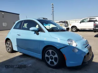 2017 FIAT 500e with VIN 3C3CFFGEXHT565603, listed as a Copart auction lot 61594175 with 57,428 mi miles and Salvage title. Bid and sale history available at DreamBid. Image 4.