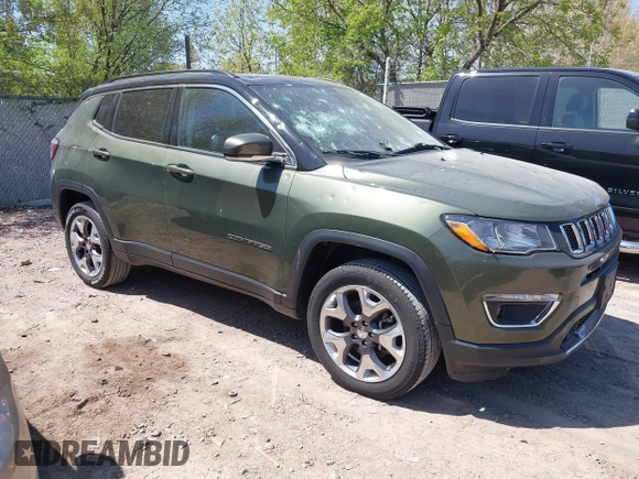 2021 Jeep Compass Limited with VIN 3C4NJDCB4MT599954, listed as a IAAI auction lot 42230778 with 112,647 mi miles and . Bid and sale history available at DreamBid. Image 1.