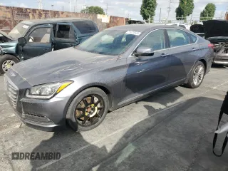 2015 Hyundai Genesis 3.8L with VIN KMHGN4JE6FU049153, listed as a Copart auction lot 71475544 with 87,477 mi miles and Salvage Title. Bid and sale history available at carsss.com. Image 1.