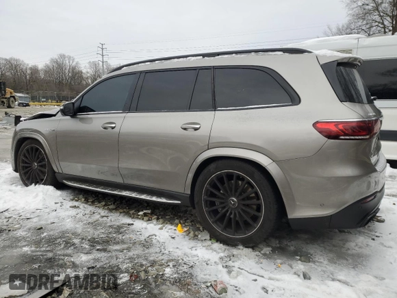2021 Mercedes-Benz GLS with VIN 4JGFF8KE4MA367320, listed as a Copart auction lot 89048485 with 57,920 mi miles and Salvage Title. Bid and sale history available at carsss.com. Image 2.