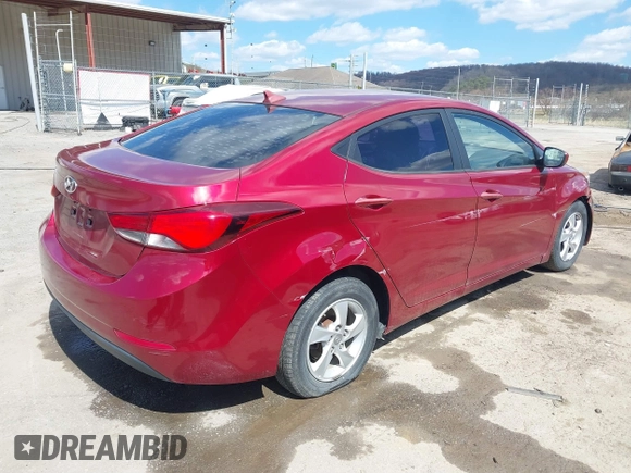 2015 Hyundai Elantra SE z VIN 5NPDH4AE5FH573354, wystawiony jako IAAI lot #41891143 z przebiegiem 161 821 mil mil oraz . Historia ofert i sprzedaży dostępna na DreamBid. Obrazek 4.